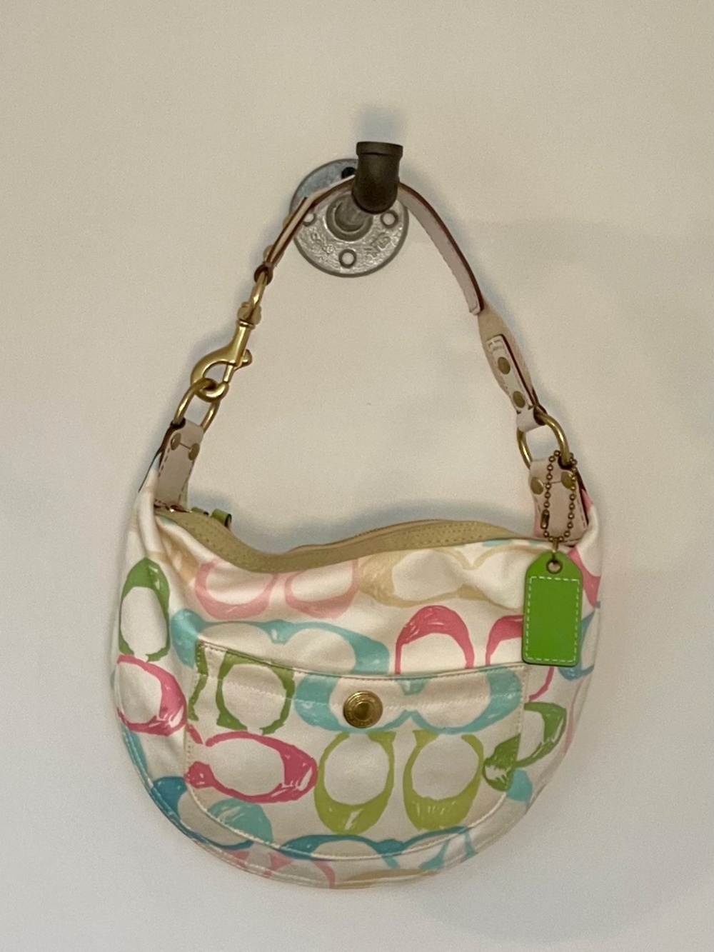 Coach Hampton Scribble Pastel Signature Hobo Bag - Picture 3 of 5